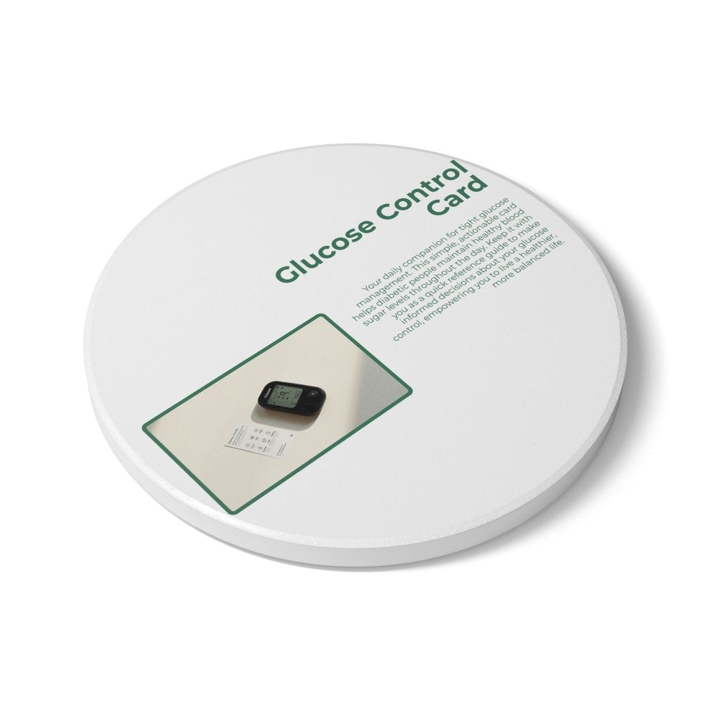 Glucose Control Card Ceramic Coaster — Diabetes Awareness Drink Coaster