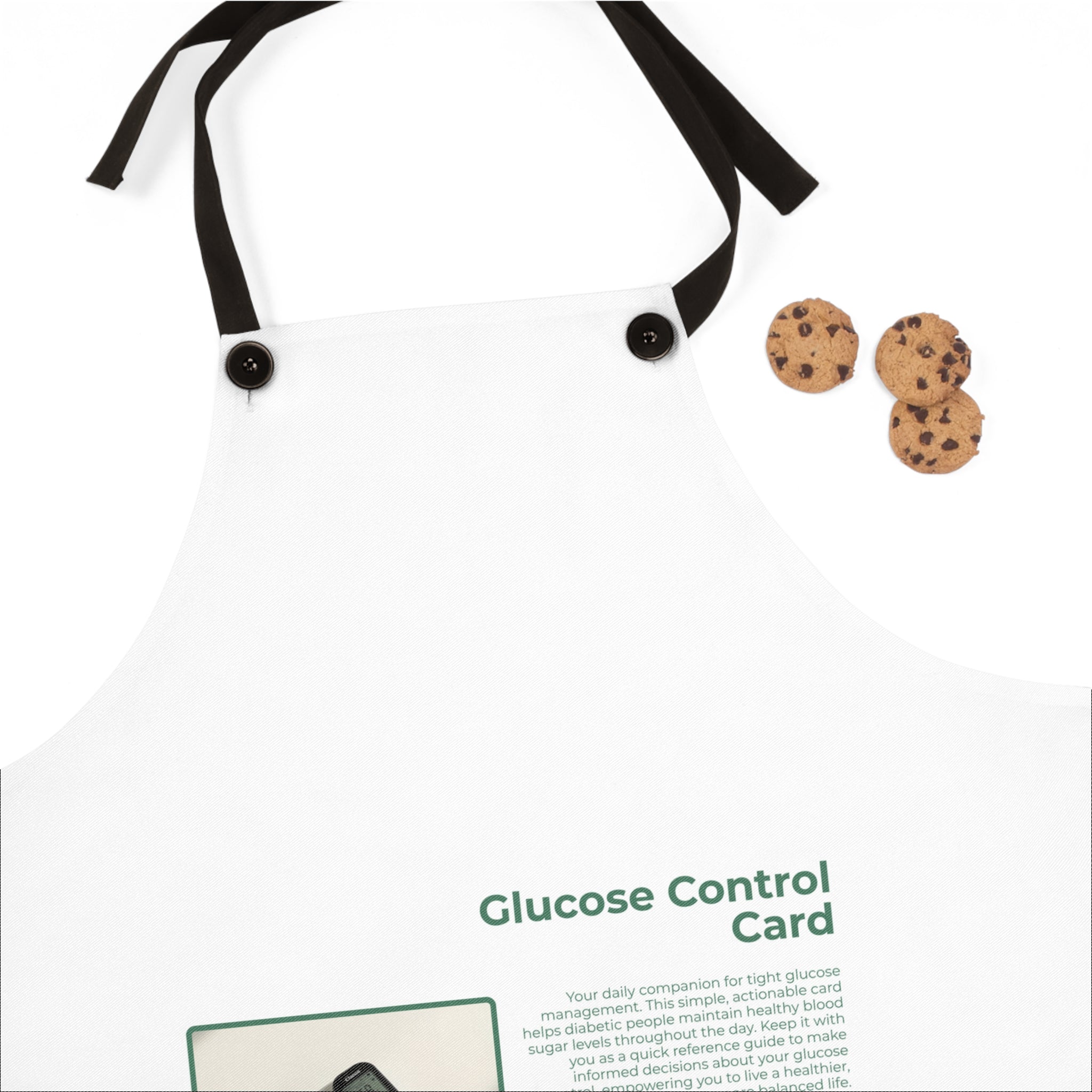 Glucose Control Card Apron — Medical Reminder Apron for Diabetics