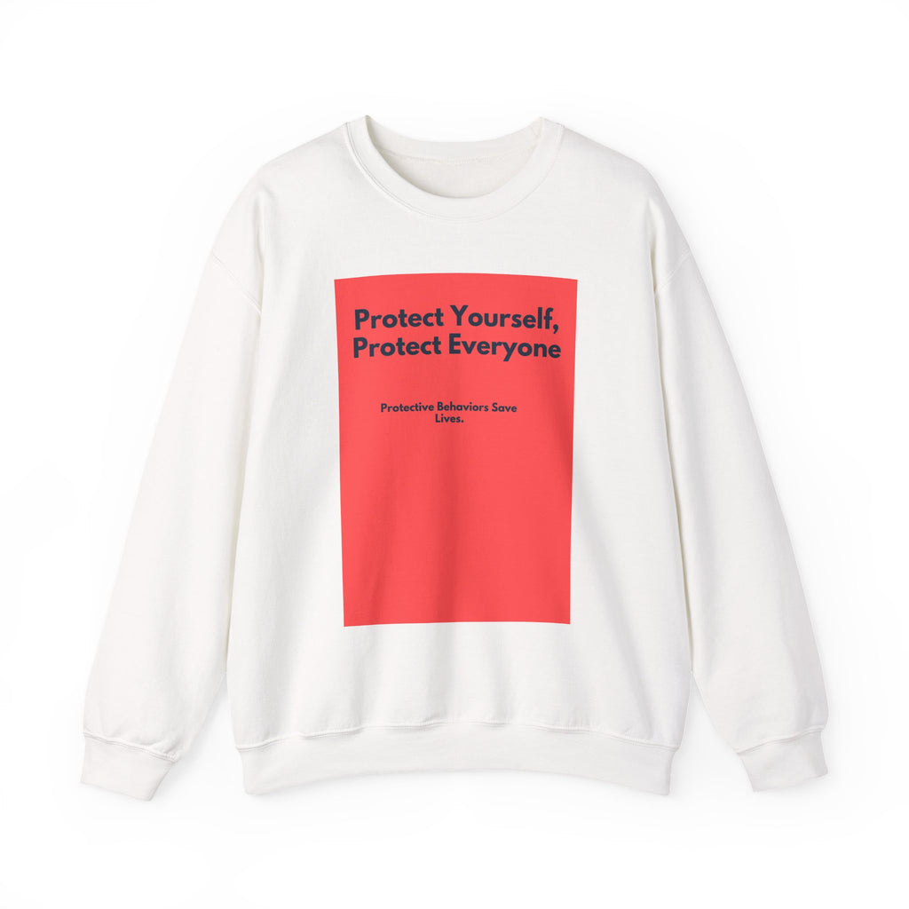 Crewneck Sweatshirt — "Protect Yourself, Protect Everyone" Public Health Graphic