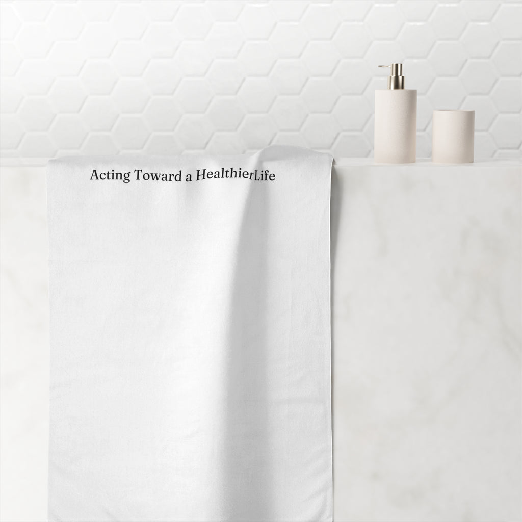 Mink-Cotton Towel — "Acting Toward a Healthier Life" Minimal Wellness Beach Towel