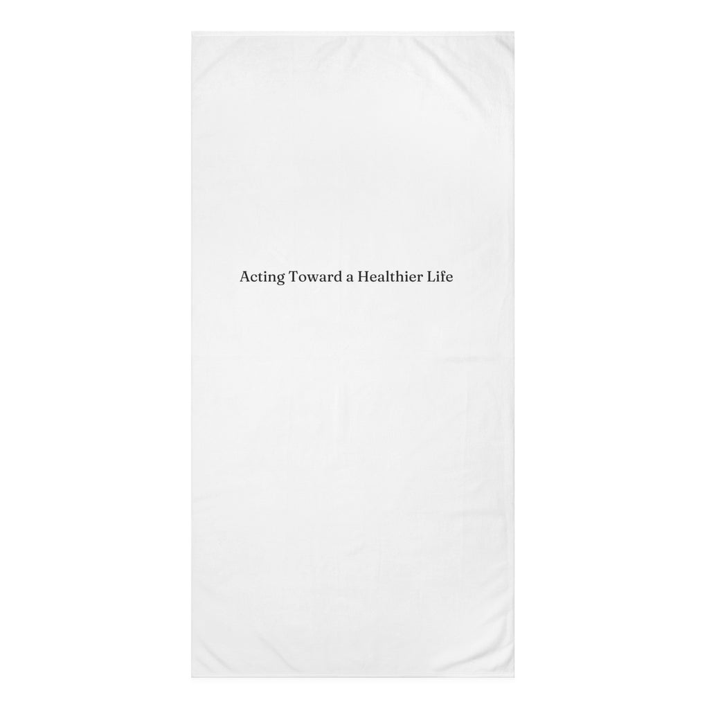 Mink-Cotton Towel — "Acting Toward a Healthier Life" Minimal Wellness Beach Towel