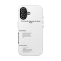 Tough Phone Case — "Your Health Depends on Every Dose" Medical Reminder Protective Case