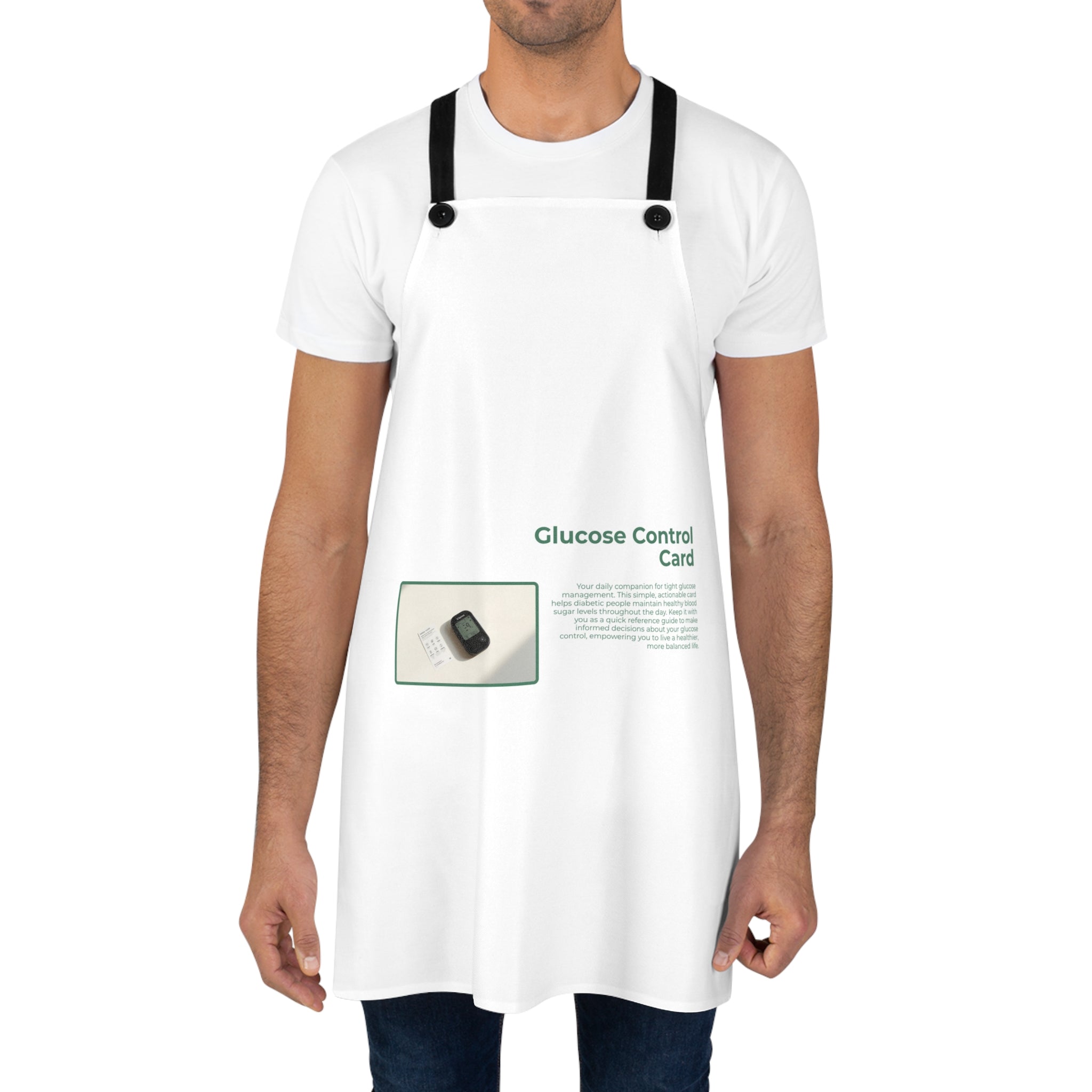 Glucose Control Card Apron — Medical Reminder Apron for Diabetics