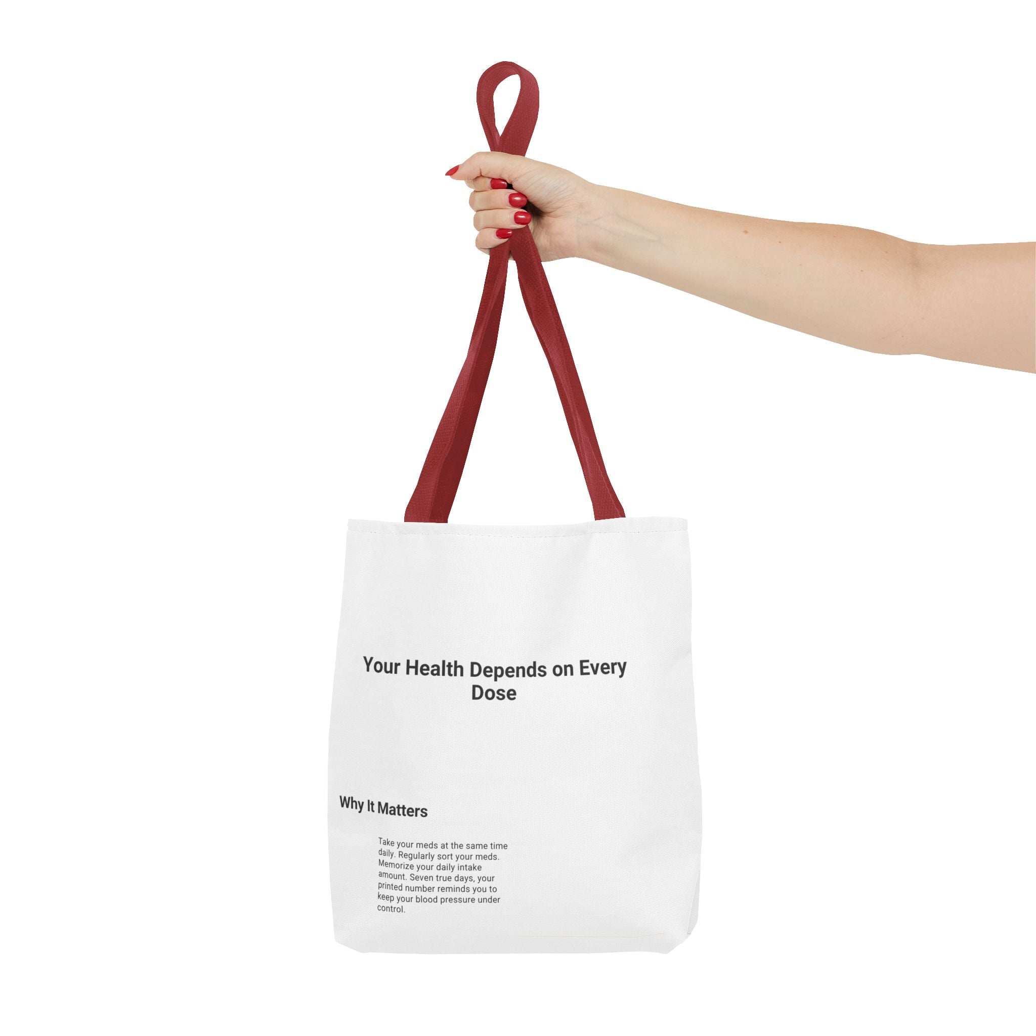 Tote Bag — "Your Health Depends on Every Dose" Minimalist Medical Awareness Tote