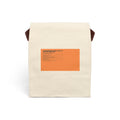 Canvas Lunch Bag — Minimal Orange Label Lunch Tote with Strap