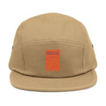 Embroidered 5-Panel Cap — Minimal Orange Patch Logo