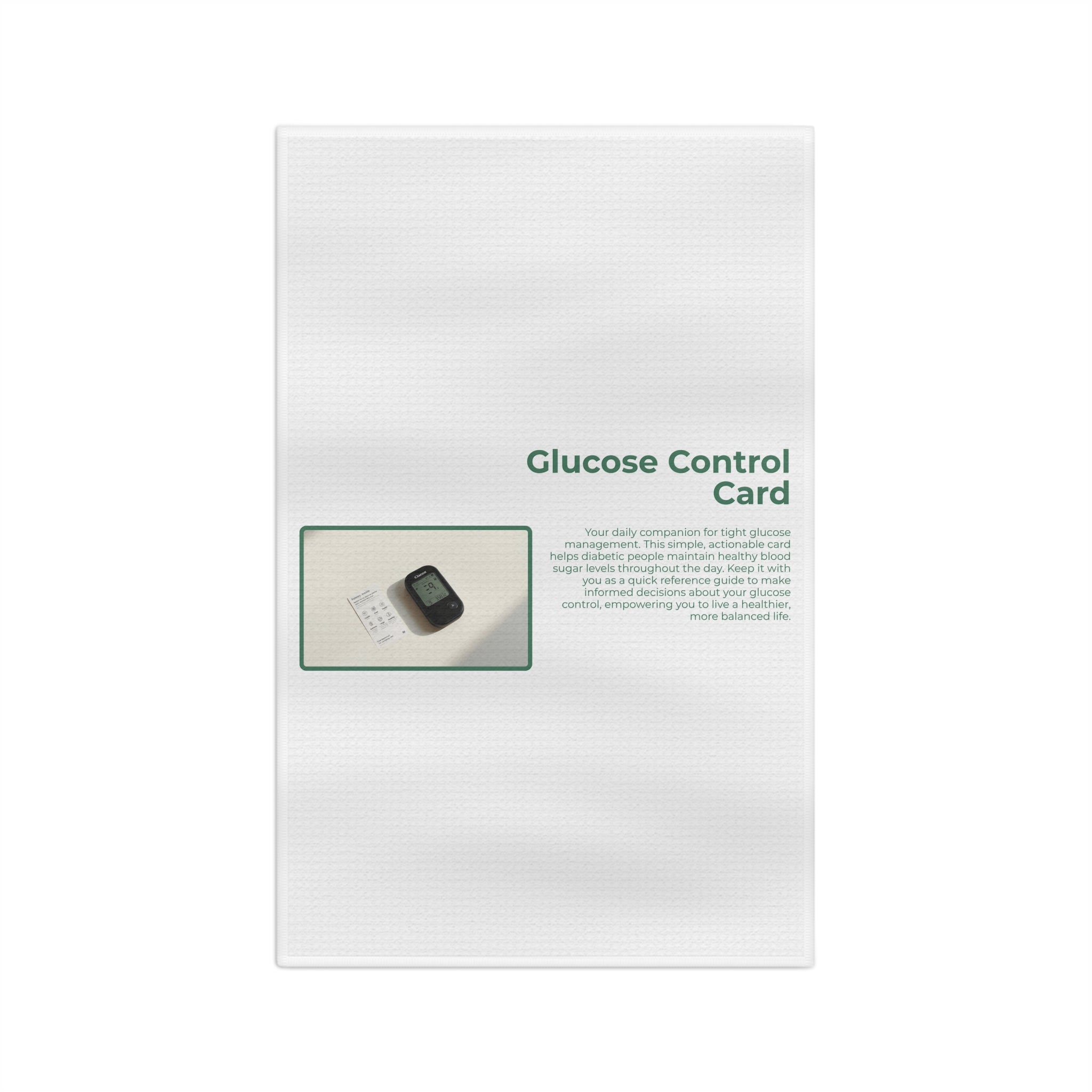 Tea Towel — Glucose Control Card Design (Diabetes Awareness, Kitchen Towel)