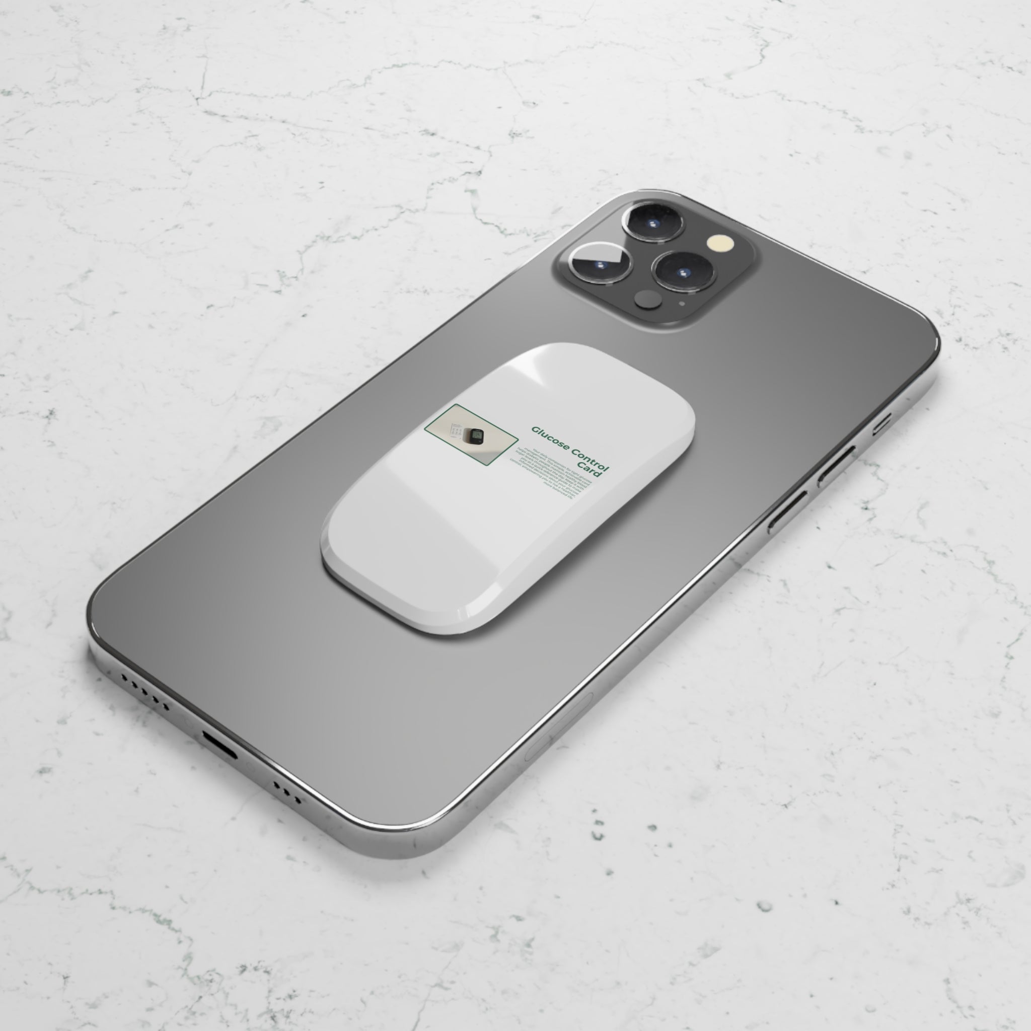 Phone Grip Stand — "Glucose Control Card" Medical Reminder Click-On Grip