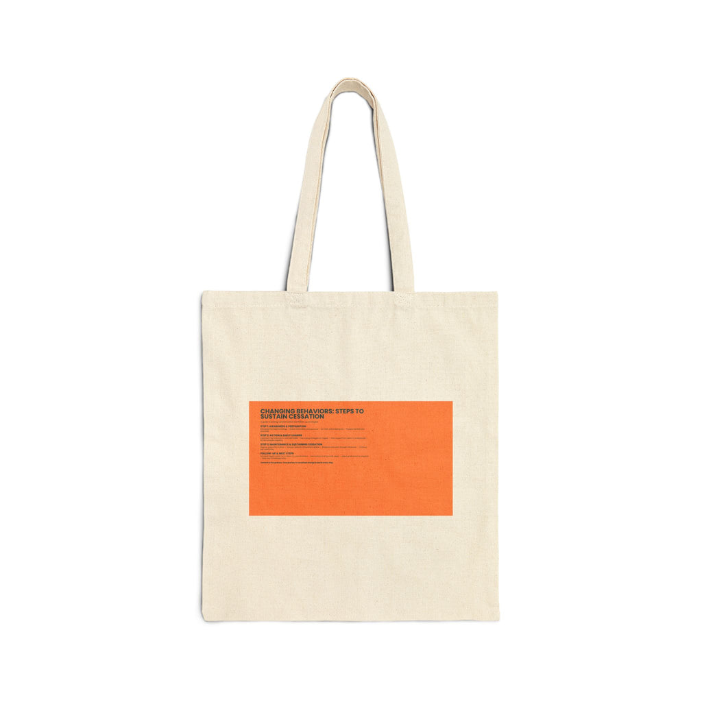 Canvas Tote Bag with Minimal Orange Label Graphic