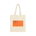 Canvas Tote Bag with Minimal Orange Label Graphic