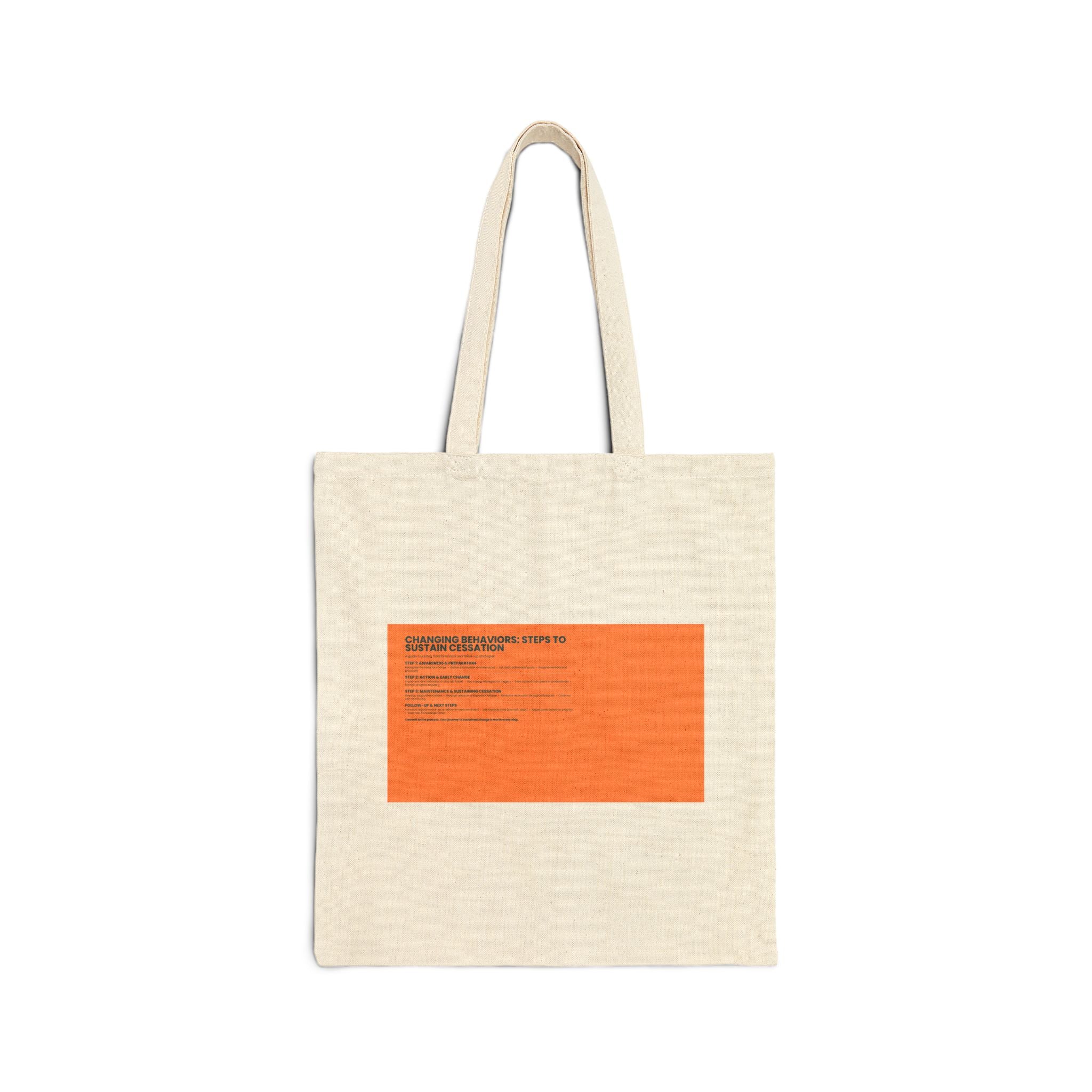Canvas Tote Bag with Minimal Orange Label Graphic