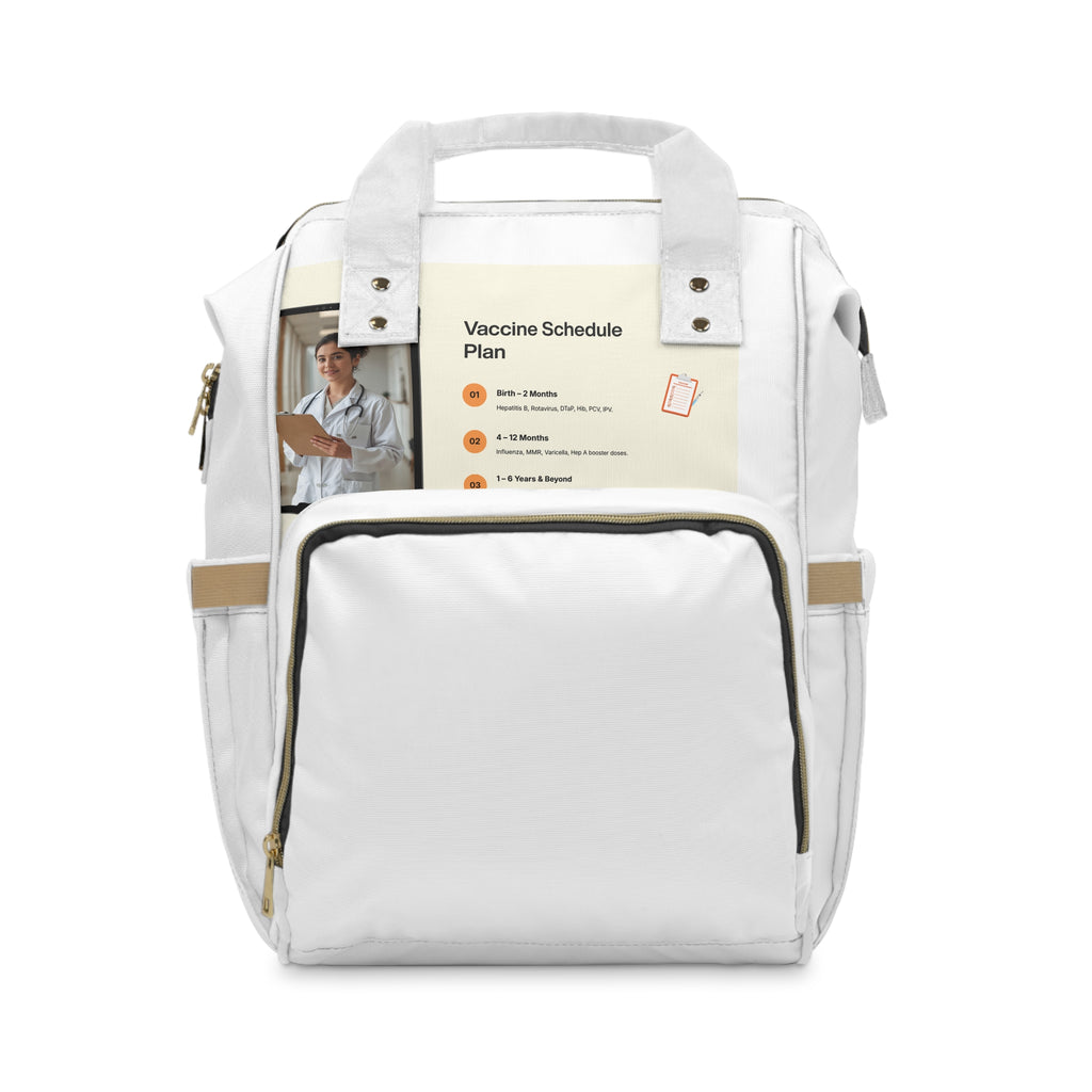 Multifunctional Diaper Backpack — Large Insulated Baby Bag with Changing Station & Vaccine Schedule Pocket