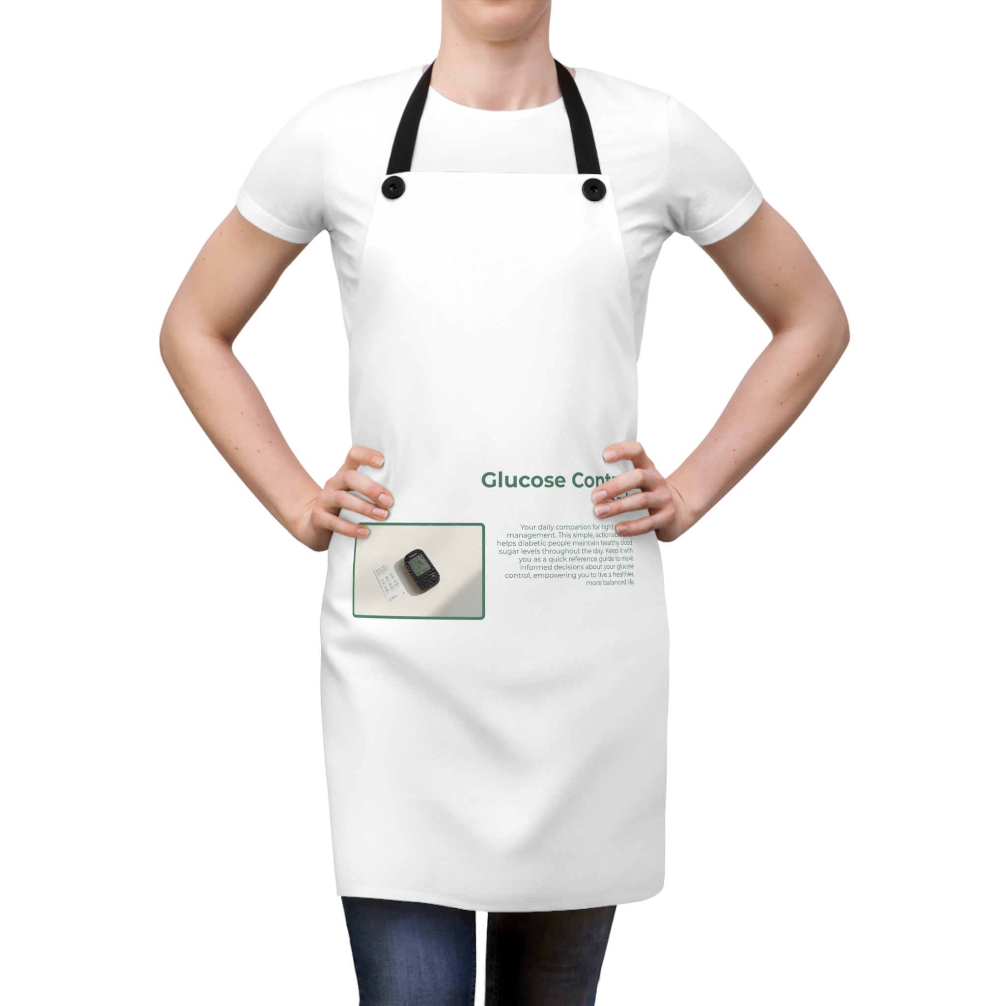Glucose Control Card Apron — Medical Reminder Apron for Diabetics