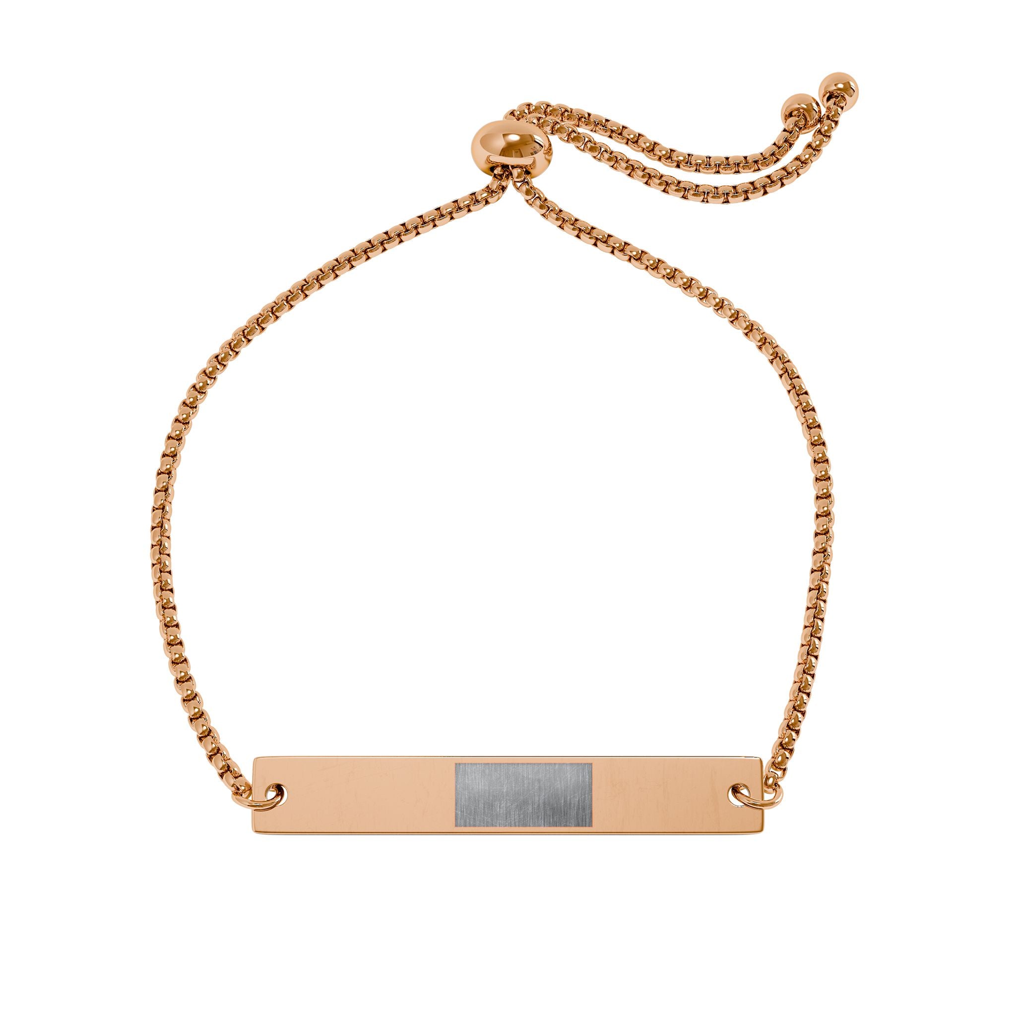 Engravable Adjustable Flat Bar Bracelet — Personalized Name or Message