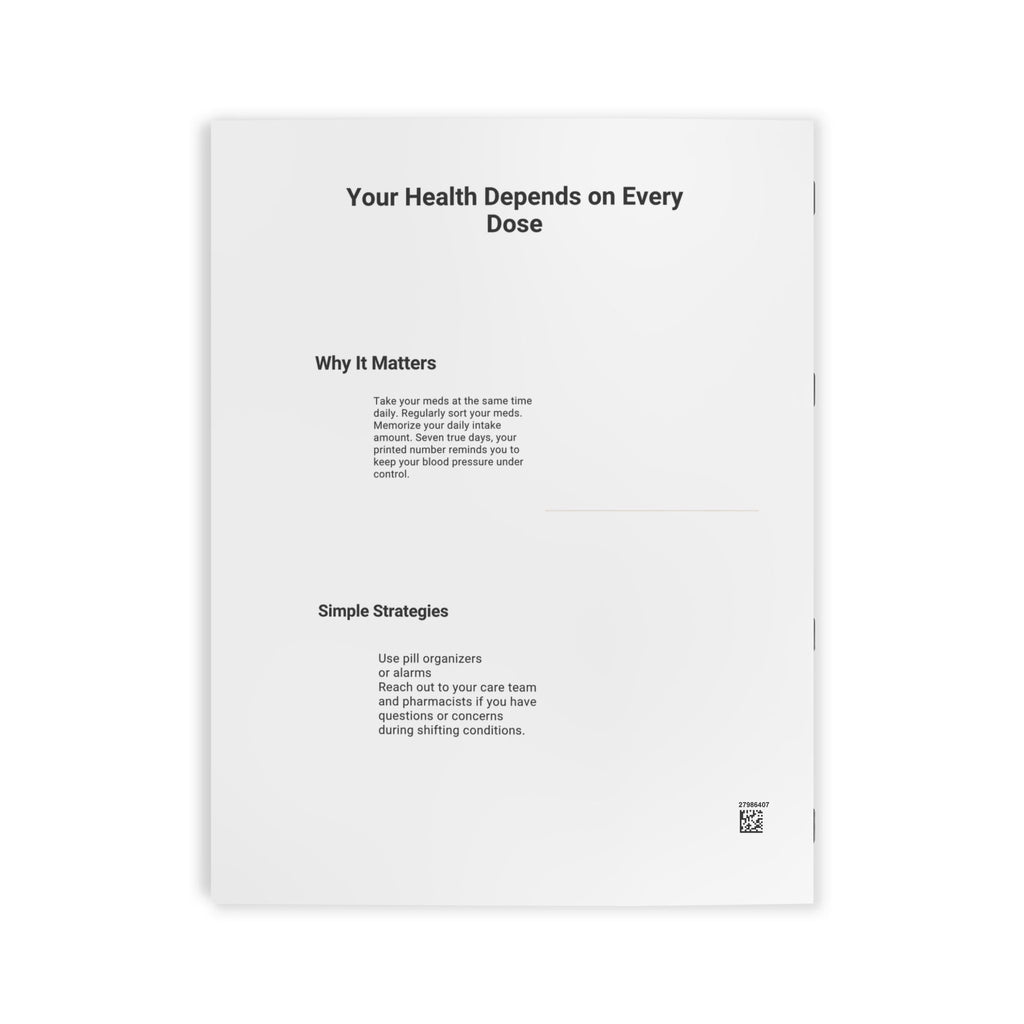 Health Reminder Coloring Book — “Your Health Depends on Every Dose”