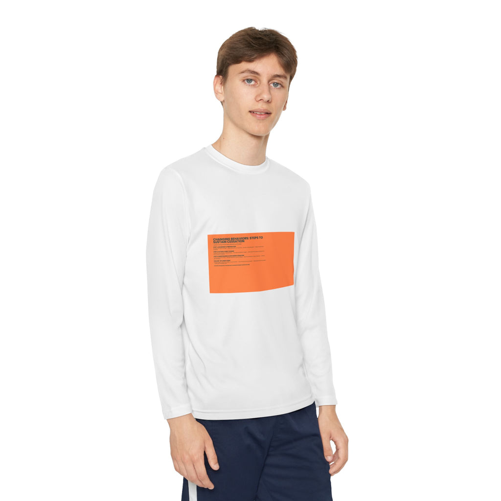 Youth Long Sleeve Tee — Orange Label Minimalist Competitor Design