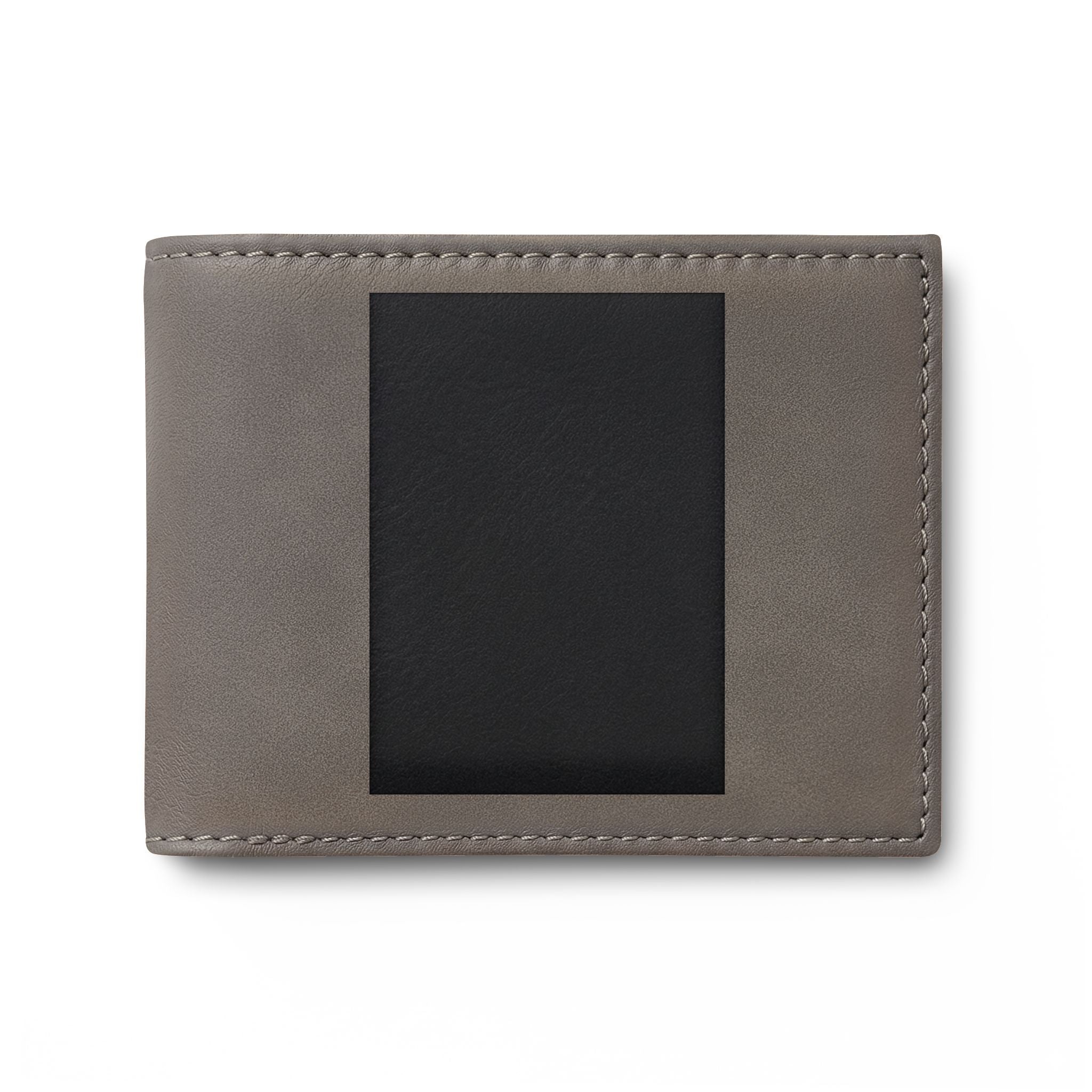 Leather Bi-Fold Wallet with Flip ID Window — Slim Minimalist Card Holder