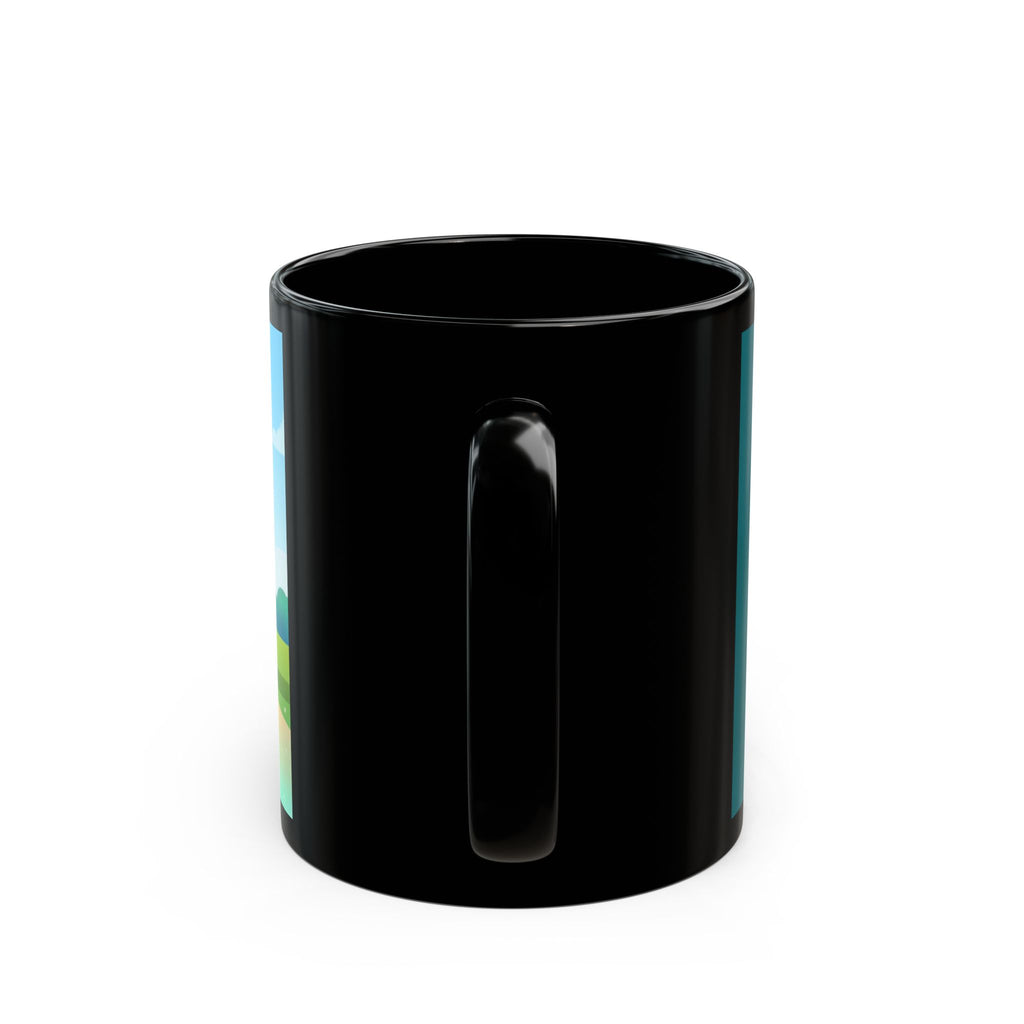 Motivational Journey Black Mug — "Stepping Toward a Healthier Life" Inspirational Coffee Cup