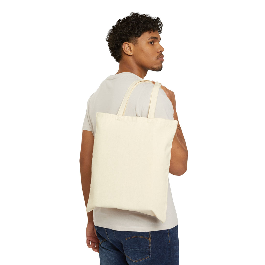Canvas Tote Bag with Minimal Orange Label Graphic
