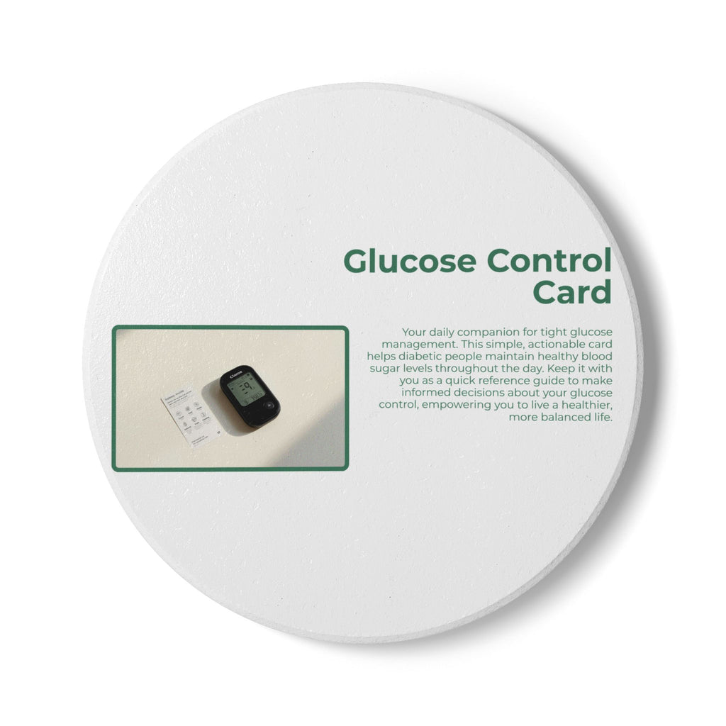 Glucose Control Card Ceramic Coaster — Diabetes Awareness Drink Coaster