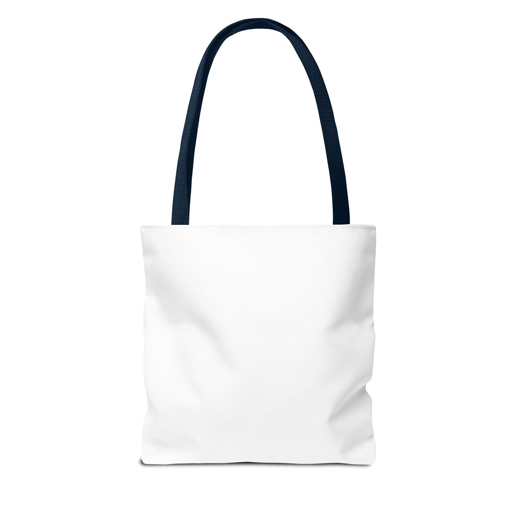 Tote Bag — Minimal Orange Accent Canvas Tote with 'Changing Behaviors: Steps to Sustain Creation' Text